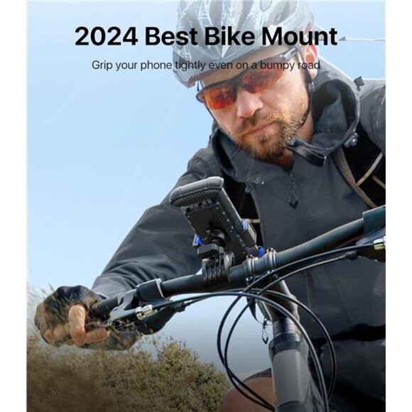 Bike Phone Mount [Bumpy Road Friendly, Super Durable] Motorcycle Handlebar - Picture 2 of 7